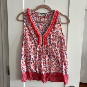 Vineyard Vines Red and Blue Floral Blouse